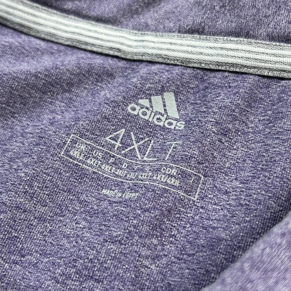 Adidas Polo Shirt 4XLT Tall Purple Heathered Short Sleeve Performance Golf Tee
